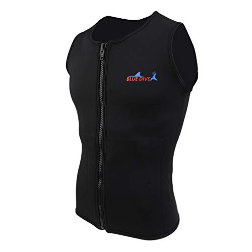 Chaleco de neopreno para hombre y mujer, 2 mm, color negro, para buceo, pesca submarina, talla M