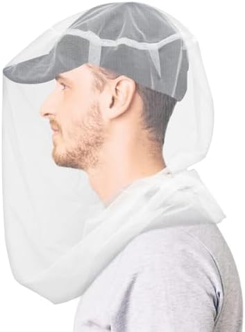 TUPI 2 Pack Mosquito Head Net Mesh, Fits All Hats for Men & Women,White