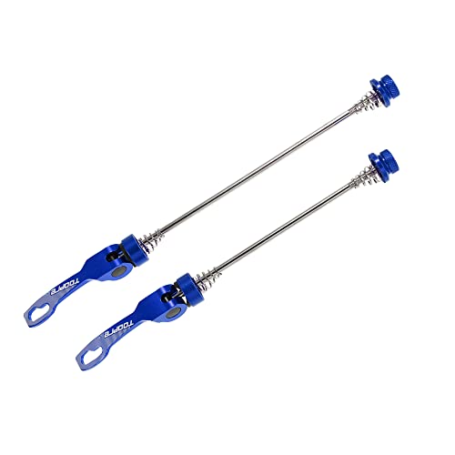 X AUTOHAUX 1 Pair Front Rear Bicycle Quick Release Axles Skewers Lever Aluminum Alloy 145mm 185mm Blue for MTB Bike