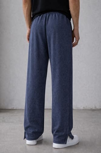 Image of ENDEAVOUR WEAR Men's Baggy Oversized Track Pants | Premium Cotton Rich Fabric | Straight Loose Fit Non-Cuffed | Gym, Streetwear & Casual Comfort Track Pants Lounge Pants