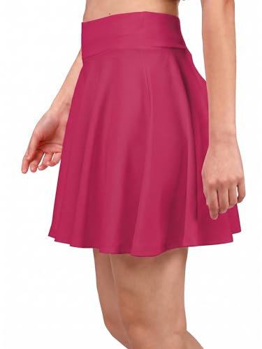 Image of Mehrang Spandex Women's Classic Stretchy All Time Trendy Skater Skirt with Attached Inner Shorts and Flared Inskirt