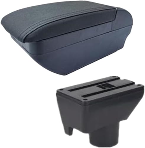 車用アームレストクッション ヤリス用 ヴィッツ用 アームレスト 車内ボックス センター収納 内装アクセサリー センターコンソール(F black line No)