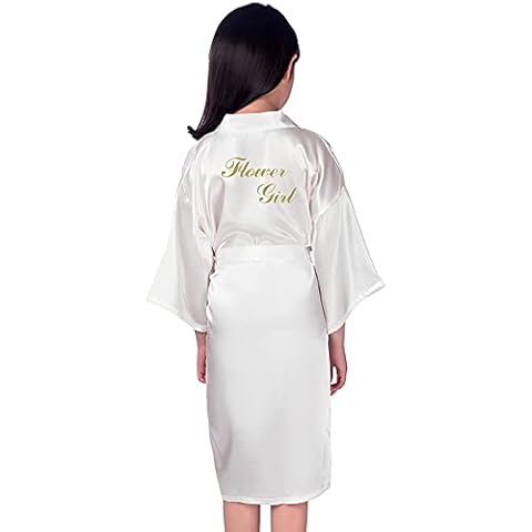 PythJooh Silky Satin Flower Girl Robes Cover