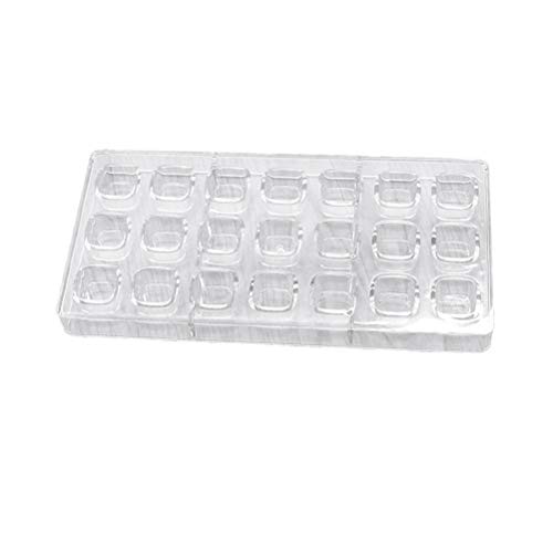 Molde rígido de policarbonato com 21 compartimentos para bolos, formato quadrado, molde de biscoito,