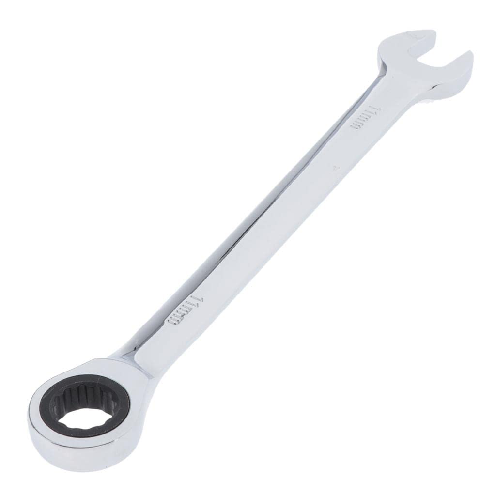 Skkwjege Silver, 11 Mm 1 Piece Metric Ratchet Wrench Gear Spanner Mirror Polishing Maintain Tools 11 Mm, Silver