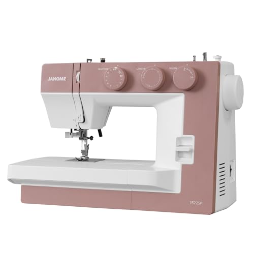 Image of Janome 1522SP Mechanical Sewing Machine - Aesthetic Pink Sewing Machine for Beginners, 22 Built in Stitches, 1 Step Buttonhole, Heavy Duty Metal Frame, Built in Needle Threader for Easy Use