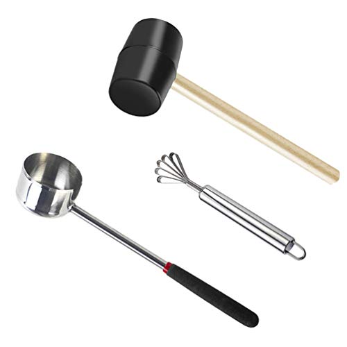 Cabilock 3 peças de ferramenta abridora de coco para abridor de coco jovem kit de aço inoxidável abr