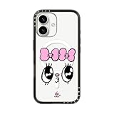 CASETiFY コンパクト iPhone 16 ケース [MagSafe対応/薄型 軽量/耐衝撃] - Kisses for who? - ブラック