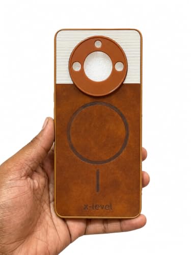 Image of Bintage Dual-Leather 2in1 Phone Case| Soft Touch Finish | Full Camera Protectection Back Cover Compatible for Realme RMX3741 / 11 Pro+ 5G - White & Nut Brown