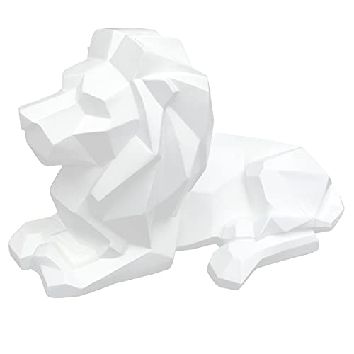 Semeid Geometric Lion Statue Home Decor,13.9” Geometric Lion Sculpture For Home,Office Decor (White) #TOP1