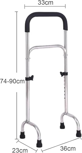 Quad Cane - lekka pomoc w poruszaniu się ze stali nierdzewnej z podstawą o szerokości czterech nóg dla stabilności, regulowana laska do chodzenia czworonogiem dla lepszego podparcia