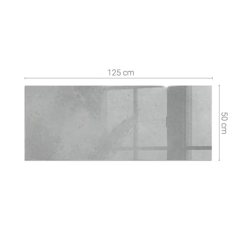 Placa para chimenea de vidrio templado 125x50 cm rectangular con efecto hormigón 5