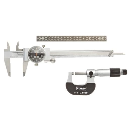 Fowler 52-229-711-0, Mechanics Measuring Set, 0.001" Caliper and 0.0001" Micrometer Graduation with 6", 4R, EZ-Read Flexible Rule