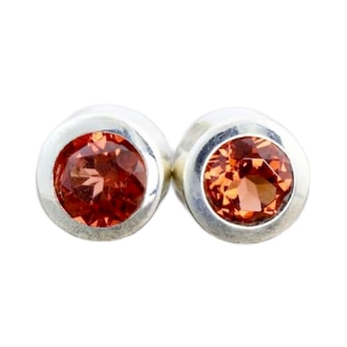 Boucles d'oreilles grenat naturel argent femme puces d'oreilles
