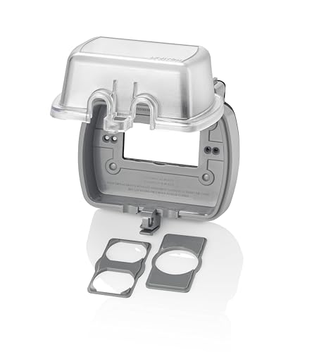 Leviton Weatherproof Outlet Box, Extra Duty 1-Gang While-In-Use Cover Includes Inserts for Single...