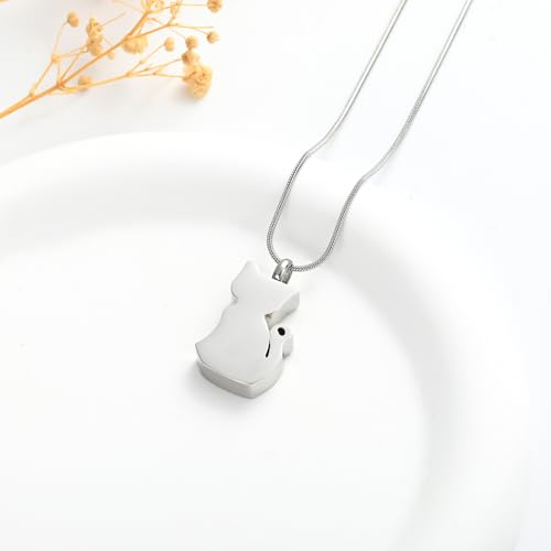 zeqingjw Cat Cremation Jewelry Urn Necklace for Ashes for Pet,Funeral Ashes Keepsake Urn Necklace Pendant Memorial Jewellery4