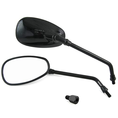 Area1 Ensemble de rétroviseurs (droite + gauche) - Homologué E - Noir - M10 - Filetage droit et gauche - compatible avec Yamaha XV 950 1100 1600 1900 XVS 1300 950 650 250 125 XSR 900 700 XJR 1300