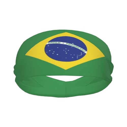 Bandas para El Sudor para Hombres Diademas Deportivas con La Bandera Nacional De Brasil para Entrenamiento Diademas Absorbentes para Mujeres Diadema Ancha para Correr Baloncesto Fútbol Ciclismo Tenis