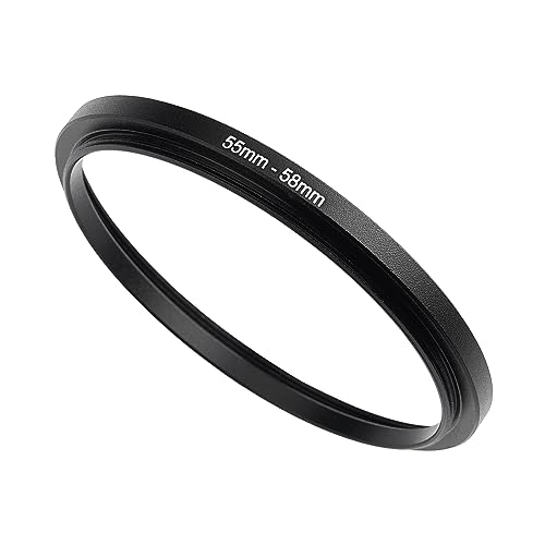 Image of 55mm to 58mm Step-Up Ring Filter Adapter,for All Brands UV ND CPL, Metal Ring Step-Up Rings Adapter Filter (55mm-58mm)