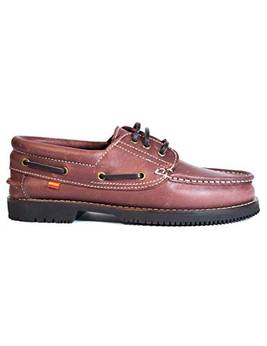Zapatos náuticos Tipo Apache Fabricados en Piel Cordón Burdeos - Color -...