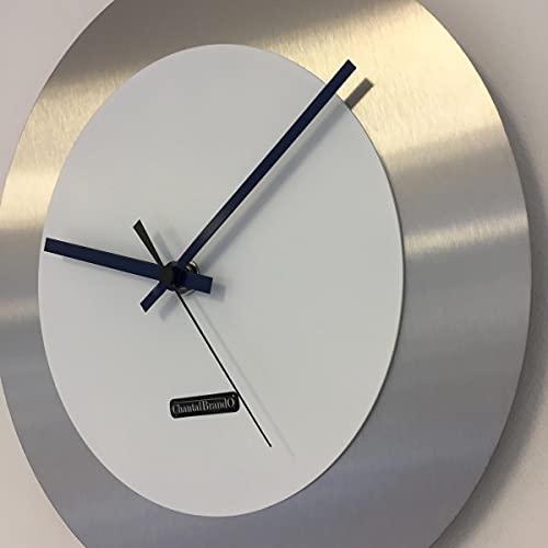 Horloge murale moderne Firenze BLACK24 aux aiguilles bleues