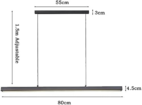 Lampe suspendue à LED noire de 80 cm réglable avec télécommande pour cuisine - 3