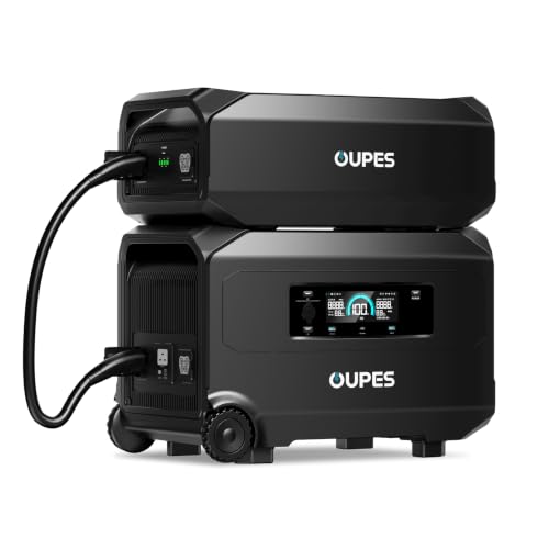 OUPES Guardian 6000 Dual Battery System: 9216Wh Power Station with 6000W Output, 120V/240V Dual Voltage, Expandable Home Backup with Transfer Switch Ready & App Control