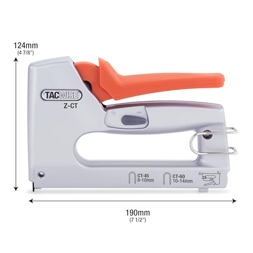 Tacwise 1763 Z-CT Duo Metall Kabeltacker mit 4000 Heftklammern, verwendet Heftklammern des Typs CT-45 und CT-60 Heftklammern