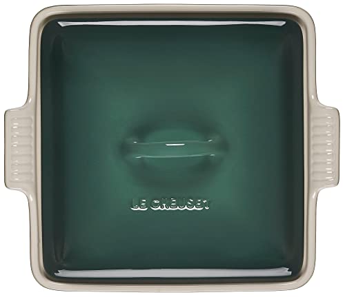 Le Creuset Stoneware Heritage Covered Square Casserole, 9-Inch, Artichaut #TOP2