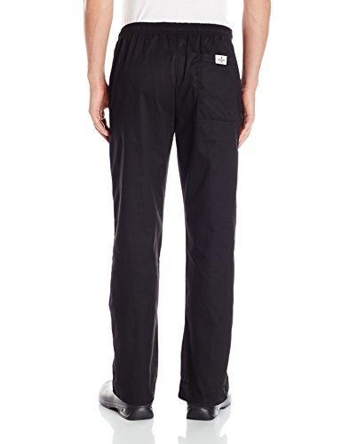 Chef Code Men's Basic Baggy Chef Pant With Zipper, Black, Large #TOP1