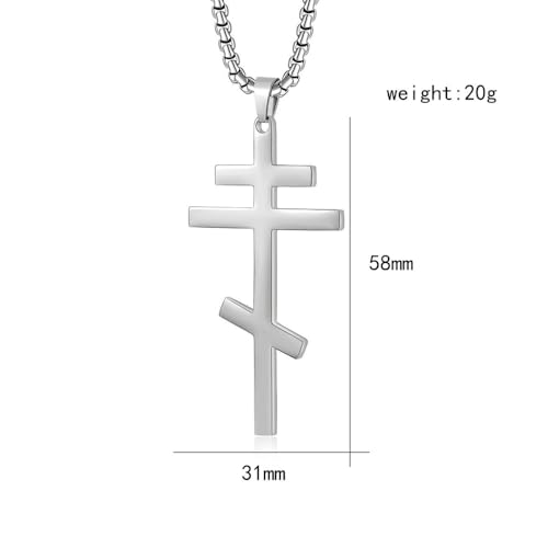 Collier croix orthodoxe Ilya en acier, le cadeau symbolique idéal
