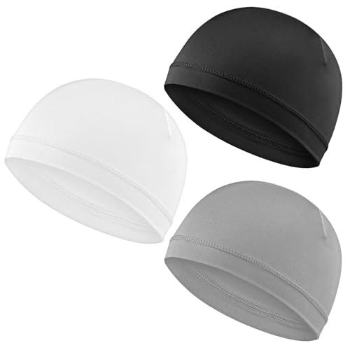 Image of WY LIGHTING LEVEL 3Pcs Skull Caps Soft Lightweight Beanie Hats Moisture Wicking Stretchy Breathable Helmet Liner for Men