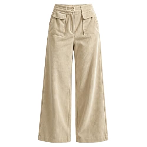 Corduroy Pants Women Wide Leg Button Trousers Casual Fall Outfits 2026 - image 3