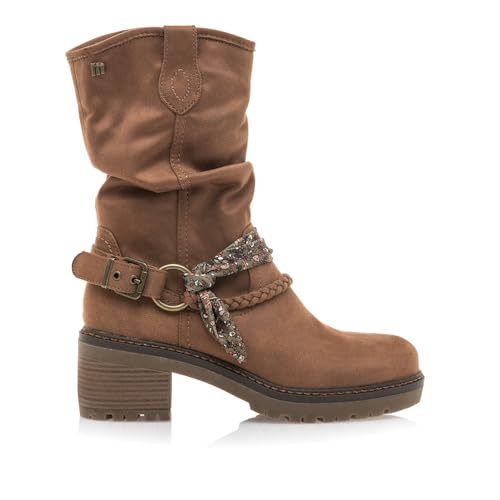 MTNG Botines Planos Mujer Botines Planos Doris 59353 Mujer | Botines Planos Casual | Cierre con Cremallera | 58252 | Cuero