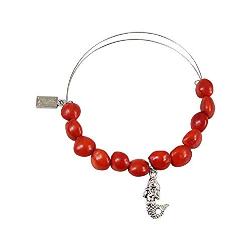 Image of EVELYN BROOKS Adjustable Bangle Bracelet (Multiple Charm Styles) for Women-w /Meaningful Good Luck Seed Beads - Handmade Jewelry | Great Gifts for Teen Girl Gifts & Great Addition to Girls Jewelry