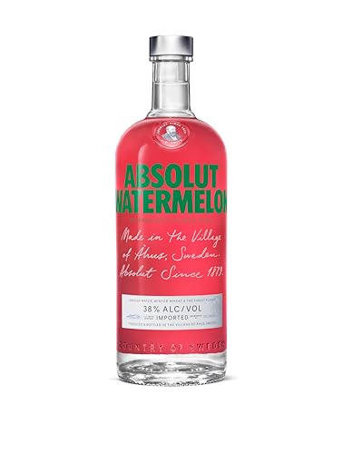 Absolut Vodka Watermelon noble and extremely pure premium vodka from Sweden with watermelon flavor in iconic pharmacist bottle 1 L