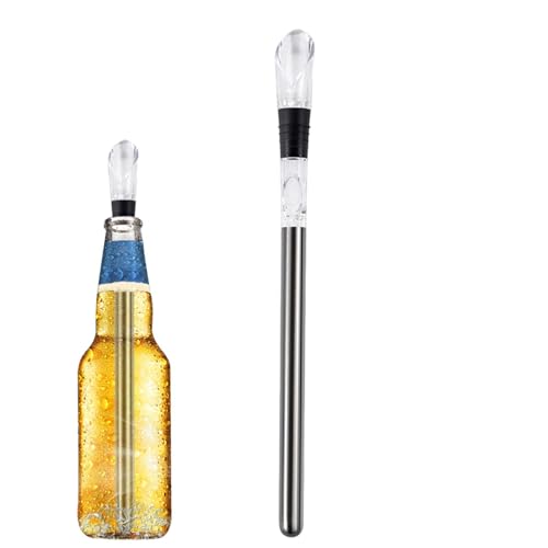 Bastón de enfriamiento de vino, barra de enfriamiento de vino – Enfriador de hielo – Palo enfriador de botella de acero inoxidable 3 en 1 para Navidad y cumpleaños, piqu