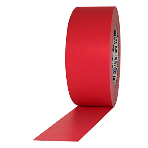 Image of ProTapes Artist Tape Flatback Printable Paper Board or Console Tape, 60 yds Length x 2 inch Width, Red (Pack of 1)