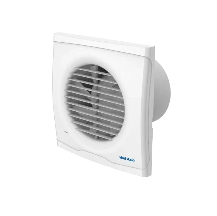 Vent-Axia 496576 High Pressure Axial Fan, 100mm, Timer, White, 33 dB(A)