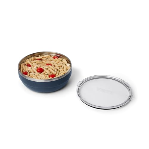 Image of YETI Rambler Low Bowl, Vacuum Insulated, Stackable and Nestable Stainless Steel Bowl with Lid, 3.6 Quart, Navy