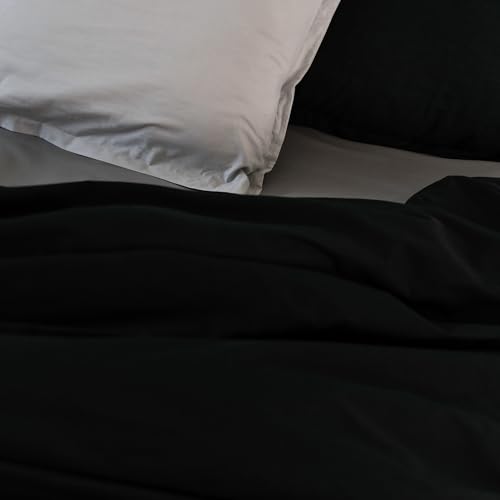 Housse de couette noire 260x220 cm Basic, l'élégance sobre du linge de lit - 4