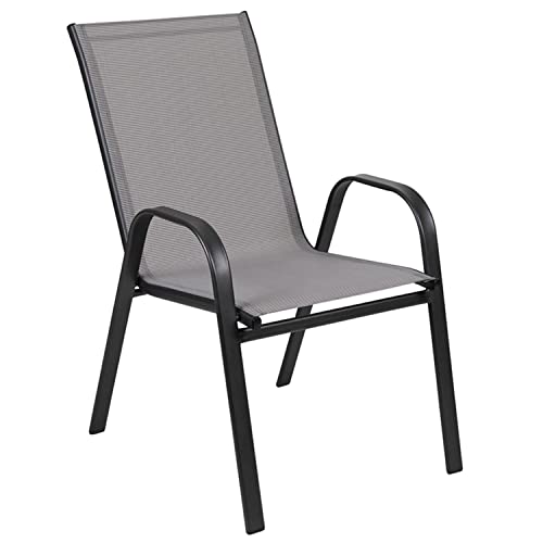 Flash Furniture 4-JJ-303C-G-GG Brazos Series Outdoor Stackable Patio Chairs thumb #4
