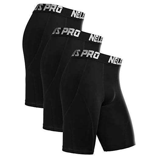 NELEUS Men's 3 Pack Sport Running Compression Shorts,6012,Black,L,EU XL