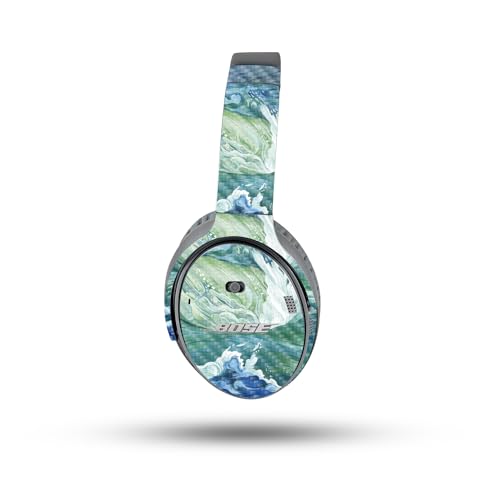 Image of MightySkins Carbon Fiber Skin Compatible with Bose QuietComfort 35 II Headphones - Cyclone Wave | Protective, Durable Textured Carbon Fiber Finish | Easy to Apply