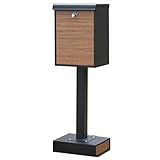 ガーデンマスター(Gardenmaster) 郵便ポスト 置き型 屋外 防水 スタンド型 郵便受け 幅35.5×奥行24×高さ99cm YTX0055-1 ブラック/木目調