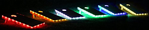Brightz TossBrightz 2-Pack LED Cornhole Lights for Corn Hole Board Game, Orange - LED Rope Light String for Bean Bag Toss Boards - Neon Glow in The Dark Backyard Game for Nighttime Play and Party - Thumbnail 7