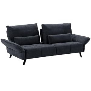 関家具 ソファ ３人掛け ファブリック 布 幅202×奥行115×高さ91cm ルジックⅡ ブラック 422250