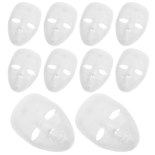 10 masques blancs vierges à peindre carton léger pour DIY