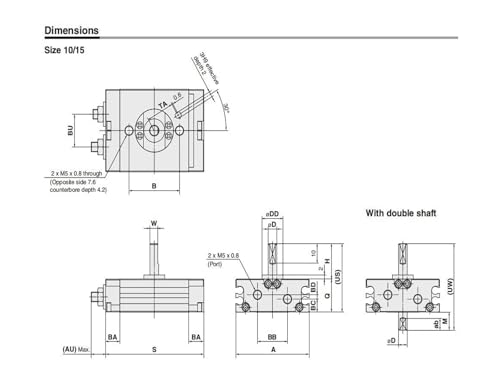 Cylindre rotatif CDRQ2BS40-90C pour montage compact en espace réduit