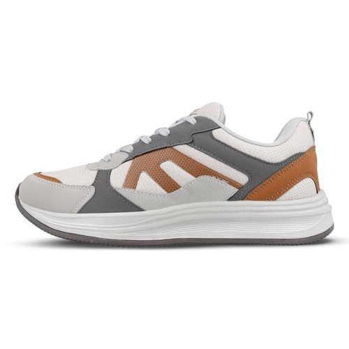 Image of WALKAROO Men's Sports Shoes|Breathable Mesh Upper, Shock-Absorbing EVA Sole, Cushioned Comfort Fit Insole| Anti-Skid Lightweight Lace-Up Shoes for Walking, Gym & Casual for Men - ONG97009